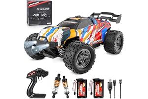 Fesexoul Ferngesteuertes Auto, 4WD 1:18 Offroad RC Auto 40 km/h, 2,4 GHz Schnelles Rennauto mit 2 Akku 60 Min, All Terrain RC Monster Truck Wasserdicht Rennauto für Erwachsene und Kinder