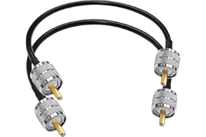 TUOLNK PL-259 Jumper Cable RG58 UHF macho a macho de baja pérdida 50 ohmios CB Radio Coax Cable 12 pulgadas (30 cm) SO239 Cable de extensión de antena Wifi para radio HAM 2 unidades