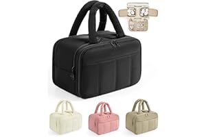 BAGSMART kulturbeutel Damen, Reise Kosmetiktasche Groß Kulturtasche zum Aufhängen für Frauen, Makeup Taschen Organizer mit Griff für Reisen, wasserdichte Waschtasche, Schwarz