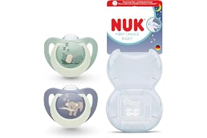 NUK First Choice Night Baby Dummy | 18-36 månader | Ortodontiska nappar som lyser i mörkret