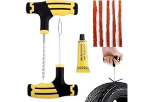KARELLS Kit Reparation Pneu Portables Voiture, Outillage de Réparation des Pneus Kit, Kit Anti Crevaison Voiture, Kit de Reparation avec Mèches pour Pneu Crevaison, pour Auto, Motos, VTT, Tracteurs, SUV