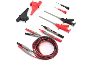Sondes de Multimètre Janisa 10-in-1 kit de fils de test 10 pieces Mene au metre de Electronic Automotive sondes kit pour multimetre et pince Metre avec pinces Alligator et Banana Plug