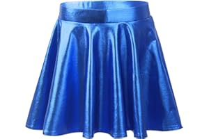 Alvivi Mädchen Rock Metallic Minirock Faltenrock Glänzend A-Line Skater Rock Ballett Tanzrock Sport Tutu Rock