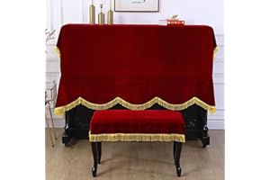 Cutfouwe Piano Cover,Piano Keyboard Cover, Piano Cover Fabric Art Vertical Piano Cover,Rot,200x150cm