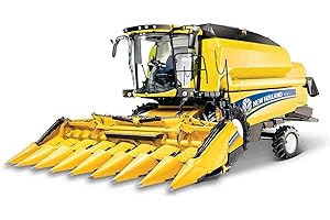 Bburago Die-Cast NEW HOLLAND TC590 COMBINE HARVESTER With Working CORN HEADER - Replica Collectible Model Toy - 1:50 Scale, Blue