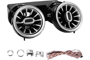 Akozon Auto Turbo Air Vent 3 Colori Presa D'aria della Turbina a LED Posteriore Kit Luce Ambientale Sostituzione per Classe C GLC W205 X253 2015‑2018