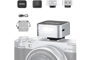 ZENIKO ZF04 Mini Flash Speedlite pour Appareil Photo Camera Flash CCT 6500k±200k 372 Flashs Pleine Puissance 2 Niveaux de Puissance Compatible avec Canon Nikon Sony Fuji Olympus Panasonic(Argent)