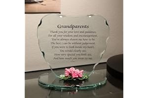 ONLINESTREET Glass Heart Plaque with Sayings Ornament for Unique Gift for Loved One | Present for Special Ones | Premium Gift for Special Occasion One Size (GrandParents)