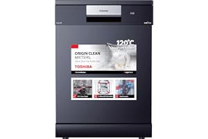 TOSHIBA Dishwasher 60cm, 16Place Settings, 10 Programs, Steam Wash, 720 Crosswash, Bottle Wash, ABT filter, Touch control