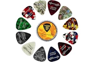 World Rhythm Lot de 12 médiators en étain pour guitare Calibre mixte 0,46 mm, 0,71 mm, 0,81 mm WR-208