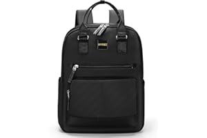 ‎HOMIEE HOMIEE Rucksack Damen Groß Elegant Wasserdicht Modern Schwarz, Laptop Rucksack Damen Mädchen Schule Teenager 15,6 Zoll