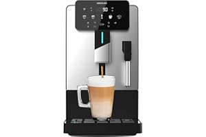 Cecotec Cafetera Superautomática Cremmaet Steam. 1350W, 19 Bares, 5 Niveles Molido, Depósito Grano 150g y Agua 1.1L, Thermoblock, Vaporizador, Altura Regulable, Limpieza Automática, Panel Táctil