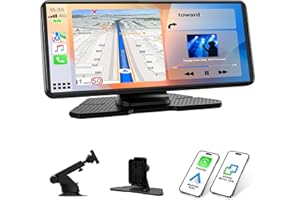Volam Pantalla Carplay Coche para Apple Carplay Android Auto Inalámbrico, Portátil Radio Coche Bluetooth con Pantalla Táctil de 6,86 Pulgadas con Mirror Link/Asistente de Voz/Navegación/FM/AUX