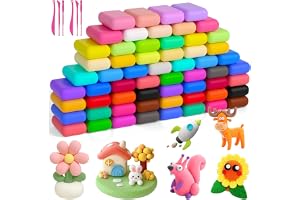 Ainiv Lufttorkande Lera, 60 Bitar Ultra Light Modeling Clay med 6 Snidningsverktyg, Kreativ Konst DIY Kreativa Magiska Leror, Giftfri Modelleringsdeg, Konst- och Hantverkskit för Pojkar och Flickor