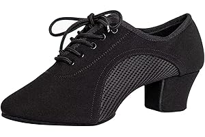 Asyusyu Dance Shoes for Women Ballroom Dancing Shoes 1.5" Heel Latin Dance Shoes
