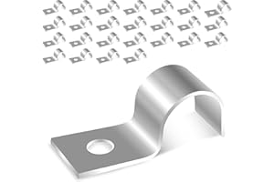 Jyvex 30 Stück Kabelschellen Metall, V2A Edelstahl Rohrschellen 5 mm, Einzelloch U-Rohrschellen Befestigungsschelle, Schlauchschnalle Rohrhalterung， Klemmschelle für Rohre Ø 5mm