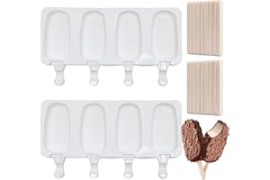 N\A Yayatty Stampi per ghiaccioli in Silicone, 2 Set stampi per ghiaccioli con 50 Bastoncini per Gelato al Cioccolato congelato Fai da Te