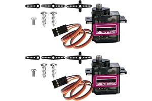 2 stycken servomotorer, mikroservomotor med metallväxlar | Analog RC-servo med armar och skruvar, för Arduino Project Helikop