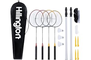 FiNeWaY NEW 4 PLAYER BADMINTON SET WITH RACKET POLES & NET SHUTTLECOCK OUTDOOR GARDEN FAMILY GAME SPORT WITH CARRY BAG
