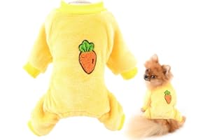 SMALLLEE_Lucky_Store Fleece-Schlafanzug für kleine Hunde und Katzen, niedliches Früchtendesign, kleine Hunde Katzen Welpen Pullover Mantel, Yorkie Chihuahua warme Winterkleidung