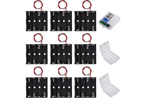 GTIWUNG 9 stycken 4AA batterihållare hölje plasthållare batterifack batterihållare för 4 x 1,5 V AA batterihållare 6 V med an