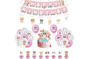 SMLHPARTY Decorazioni Compleanno Cane Decorazione Compleanno Dog Palloncino Feste Cane Palloncini Festa Pet Dog Topper Torta Compleanno Cani da Compagnia Striscione Compleanno Pet Dog Vortici Streamers