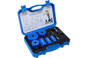 CCLIFE Juego de sierra perforadora bimetálica, 8 piezas, bimetal M3 HSS-CO, diámetro de 22 – 64 mm, profundidad de corte 38 mm, para taladrar acero inoxidable, metal ligero, madera, PVC, plástico, etc