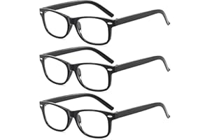 Suertree 3 Pack Reading Glasses Spring Hinge Computer Glasses Square Presbyopic Reader Glasses Aided Eyelasses Unisex 4.0 KS9809