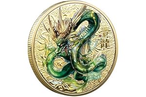 Luxylei Lucky Chinese Ancient Mythical Creatures Gold Coin Collection Dragon Challenge Coin Badge Souvenir Commémoratif pour Maison