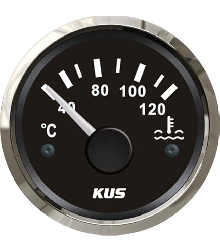 Watertemperatuurmeter 40-120 Graden Celsius. Diameter 52 Mm  Zwart