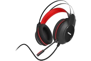 OZONE GAMING GEAR Cascos Gaming Ozone Gaming Ekho H30 - Auriculares Con Microfono - Compatible Ps4, Xbox One, Windows - Sonido Estereo, Diadema Ajustable, Micro Cancelacion De Ruido, Mini-Jack, Negro/ Rojo