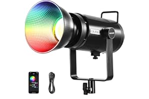 NEEWER CB200C 200W RGBWW COB LED Video Licht, APP/2.4G 360° Farbe 2500K-7500K (Duv±0.0003) 23000Lux/m Bowens Metallgehäuse Leise Dauerlicht TLCI/CRI97+ für Fotografie Videoaufnahme
