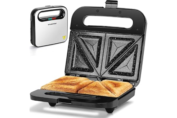 Aigostar - Appareil à Croque Monsieur, Revêtement Céramique Antiadhésif, Contrôle Automatique de La Température 180-200℃, Voyants Lumineux, Poignée Froide, Rangement Vertical, 750W, Lamo Pro