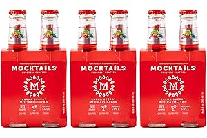 Mocktails Non-Alcoholic Cocktail (Karma Sucra Mockapolitan)| Ready-to-Drink Zero Proof Cocktail | Low Calorie Alcohol Alternative, Zero Proof, No Alcohol 0% ABV (12 Pack)