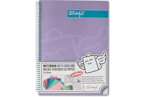 Mr. Wonderful - Libreta A4 Lila - 240 páginas cuadriculadas Microperforadas - Tapa Extradura - Encuadrenación en Espiral- Incluye pegatinas