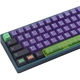 PBT Keycaps 135 Keys Japanese Mecha KeyCap Set Cherry Profile Dye Sublimation Keycaps with 7u Transparent Space Bar for Gater