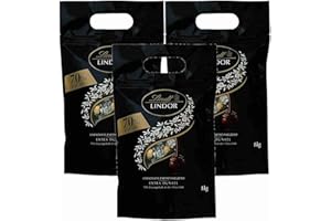 ‎LINDT Lindt LINDOR Schokoladen Kugeln extra dunkel | 1 kg Beutel, wiederverschließbar | ca. 80 Kugeln Edelbitterschokolade | Dunkle Schokolade mit 70% Kakao | Großpackung, Pralinen-Geschenk (3 x 1 kg)