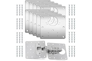 XUTONG 10 PCS Hinge Repair Plate,Brushed Stainless Steel Cabinet Hinge Fixing Plate Bracket kit with Mounting Screw for Furniture and Kitchen Cabinet Door(10 pcs+60 Screws)