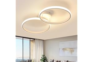 Toolight Plafoniera LED Soffitto, 36W 4050LM Lampadario Moderni Rotondo Bianca Acrilica, Plafoniera LED per Camera da Letto Cucina Soggiorno, Luce Bianco Caldo 3000K, 54CM