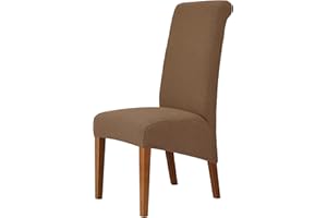 MILARAN Large Chair Covers for Dining Room, Soft Stretch Chair Slipcover for Large Size Dining Chair, Washable Removable Parsons Chair Protector,Set of 2,Brown