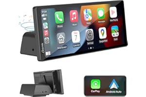 CARPURIDE C92 Wireless Carplay & Android Auto Car Stereo with Superpower Speakers, Portable 9.3 Inch HD Touchscreen, Mirror Link, Bluetooth 5.0, Navigation, Siri, FM/AUX.