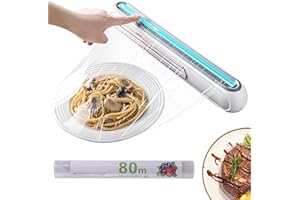 ZSMJAER Fresh Halte Folie und Spender, Frischhaltefolienspender Magnetisch, Folienschnrider für Alu- und Frischhaltefolie, Magnetischer Folienspender mit Schiebe Cutter (Weiß)