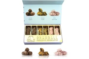 CHAMBALL EXCLUSIVE CHOCOLATES 6 Trufas de Chocolate Belga Artesano: Chocolate con Mango, Fresa y Naranja, Rocas de Chocolate ideal para Disfrutar y Regalar, Caja regalo Chocolate con Trufas Magicas - Chocolate box CHAMBALL