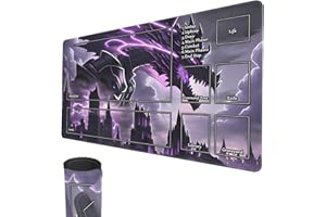 SMATCAMP Spielmatte für MTG, 24" x 14" TCG Spielmatten, genähte Kanten, Glatte Gummioberfläche, Kampfbrettspiel, MTG-Spielmatte mit Zonen (Drachen)