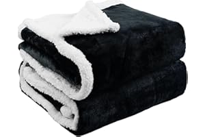 PFIMIGH Couverture Imperméable pour Chien, Jeté pour Animal de Compagnie en Flanelle à 3 Couches et en Sherpa, Housse Réversible de Protection pour Lit, Canapé et Sofa, Noir de Carbone, 127x152cm