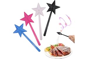 NEWHSY 4 Pcs Salt and Pepper Shakers, Magic Star Wand Shaped Seasoning Bottle, Salt and Pepper Sets Refillable Spice Tools Seasoning Container with 3 Holes Kitchen Supplies for BBQ, Camping, Home, Restaurant