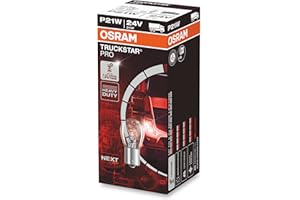 OSRAM TRUCKSTAR PRO P21W, halogenowa lampa sygnalizacyjna, 7511TSP, 24V żarówka do pojazdów ciężarowych, kartonowe pudełko (10 lamp)