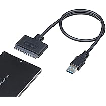 Cavo Adattatore USB 2.0 A SATA III Per HDD/SSD 2,5″ – 22 Pin – Nero 20cm – LED Attività – Supporta Fino A 3TB