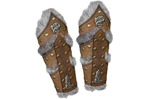 jiyun 1 Paire brassards, Médiéval Armure Brassards, Médiévaux Protège-Bras Punk Brassards en Cuir, Bracelet de gantelet médiéval, Poignet Gardes Bras Garde Tir à l'arc Brassards