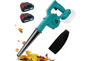 IKEBORM Akku-Laubbläser mit 2× 3.0Ah Akkus und Ladegerät, 200 km/h Elektrischer Laubbläser für Makita, Elektro Luftgebläse Akku Leaf Blower für Garten Rasenpfleg, Terrasse